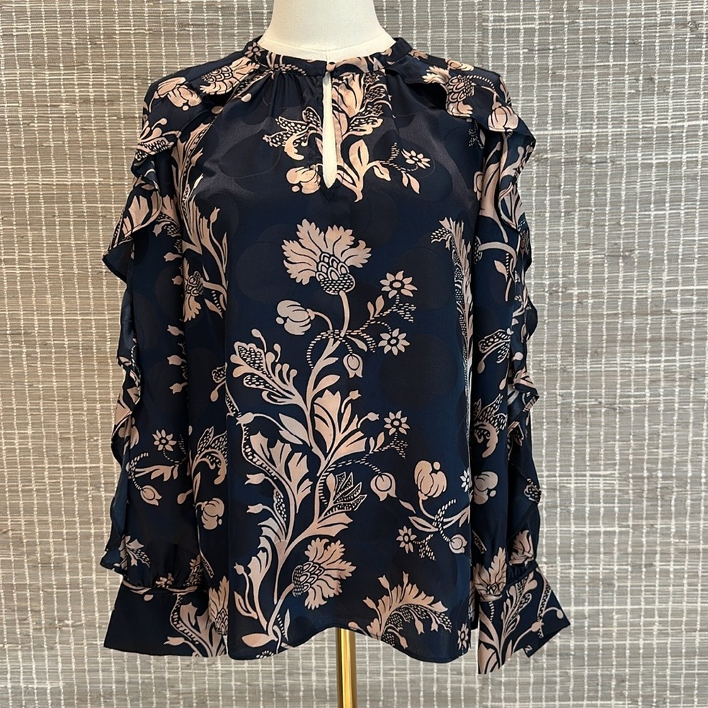 J. Crew Collection Silk Jacquard Blouse Sz XS